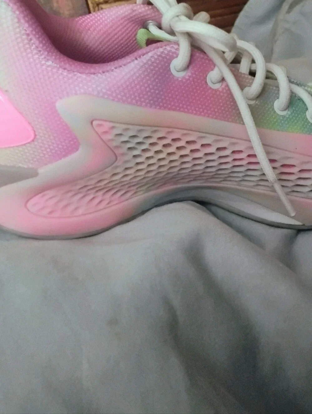 Adidas Anthony Edwards 3SSB Cotton Candy Tie Dye Pastel Multicolor Sneakers 6.5